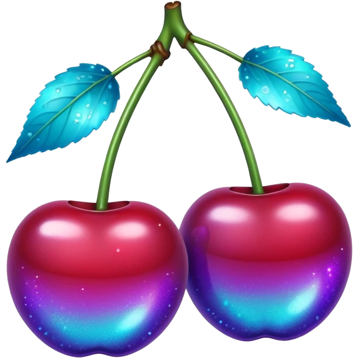 glitter purple and cian 2 cherrys emoji