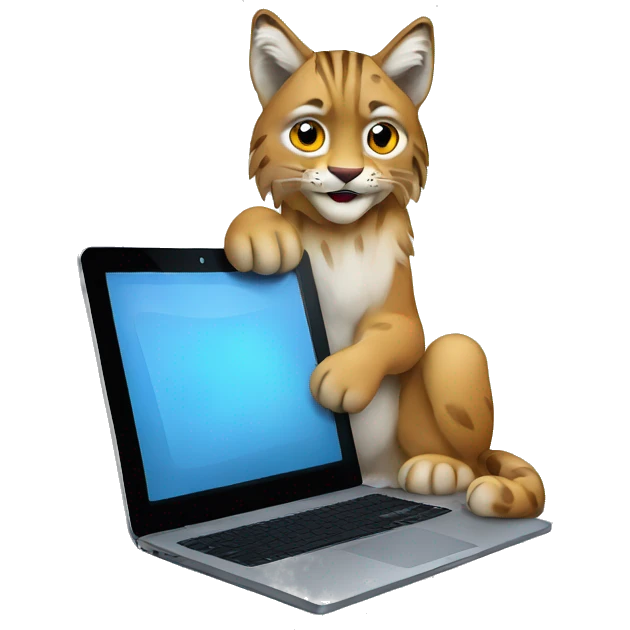 A lynx with a laptop emoji