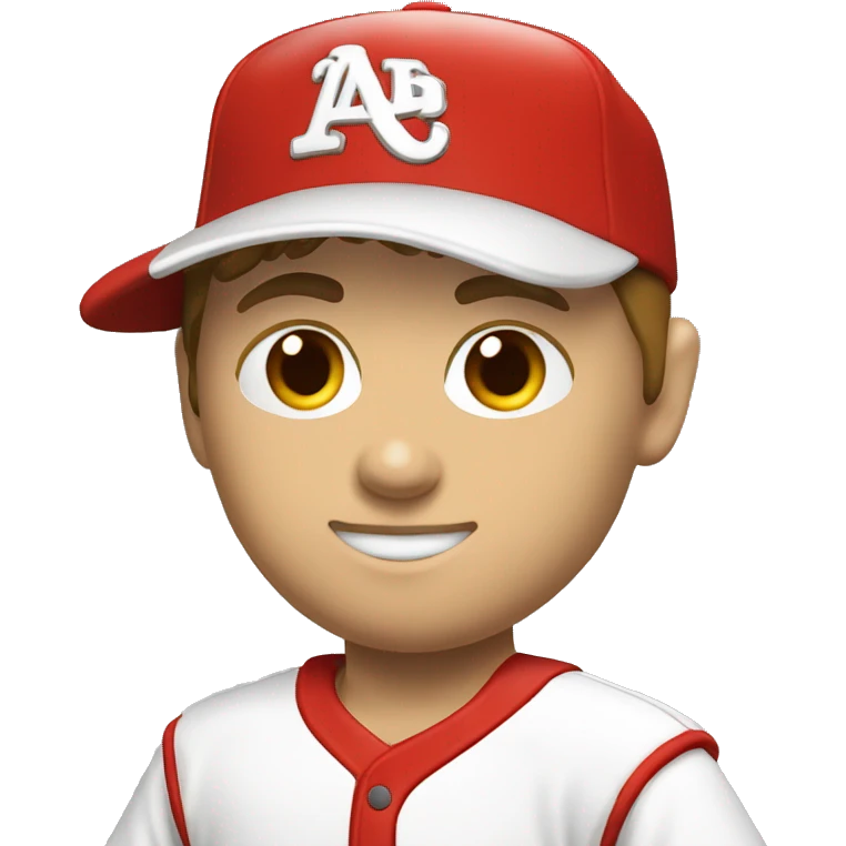 baseball pitcher in red and white uniform RD on hat emoji