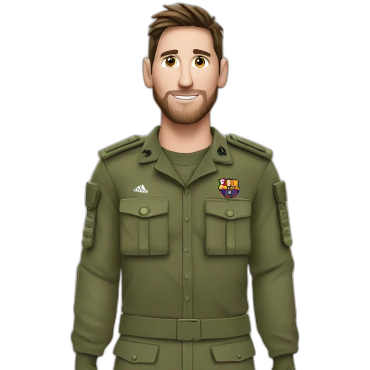 messi vestido como soldado emoji