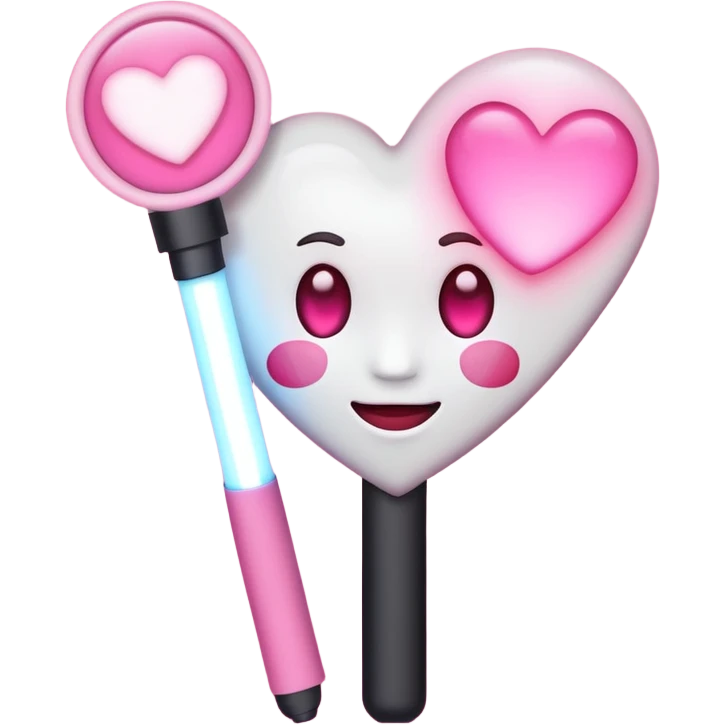 a fan emoji with heart eyes holding light stick emoji