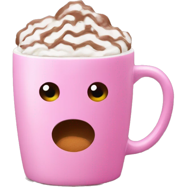 Hot chocolate in pink mug emoji