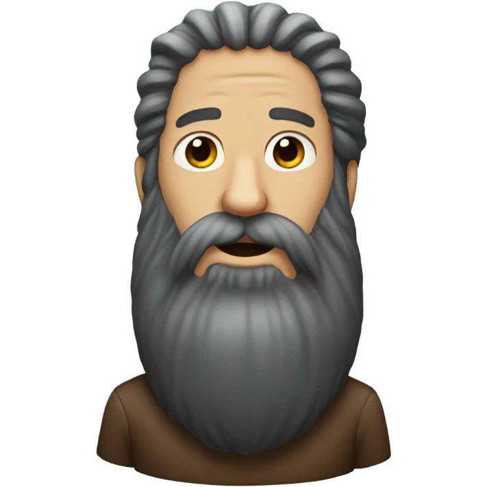Emoji with very long gigantic beard emoji
