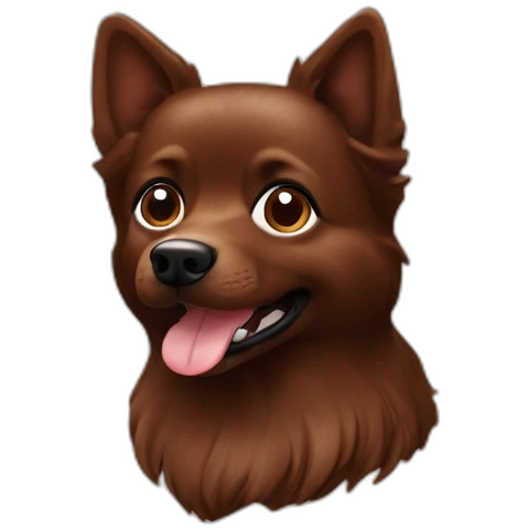Spitz dog face chocolate brown dog  emoji