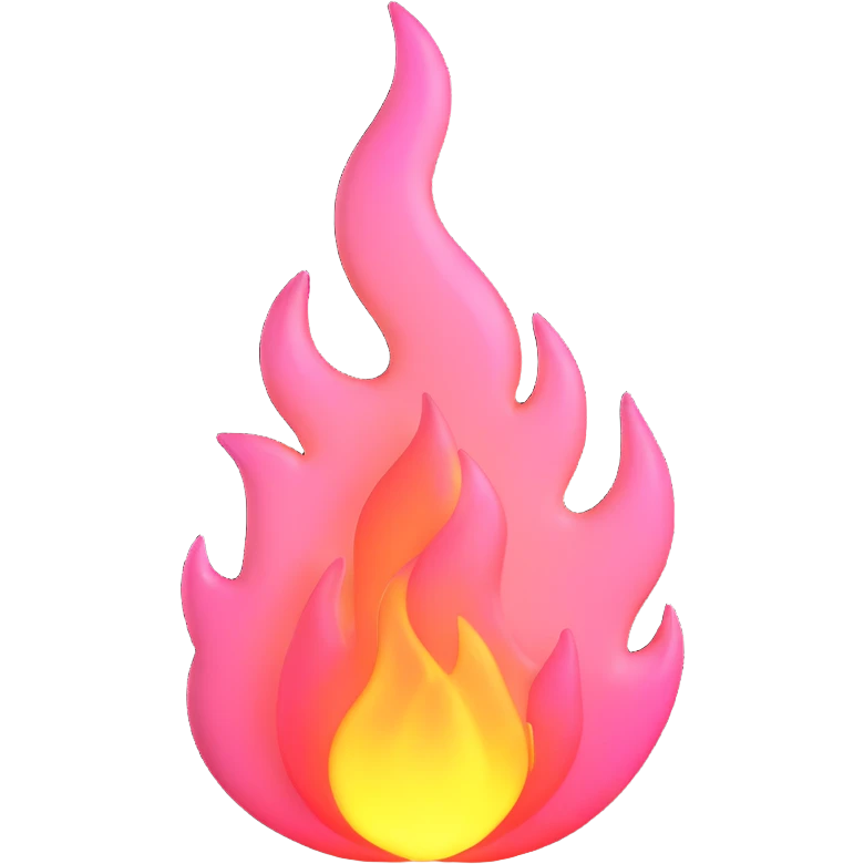 light pink fire, glowing effect, no text emoji