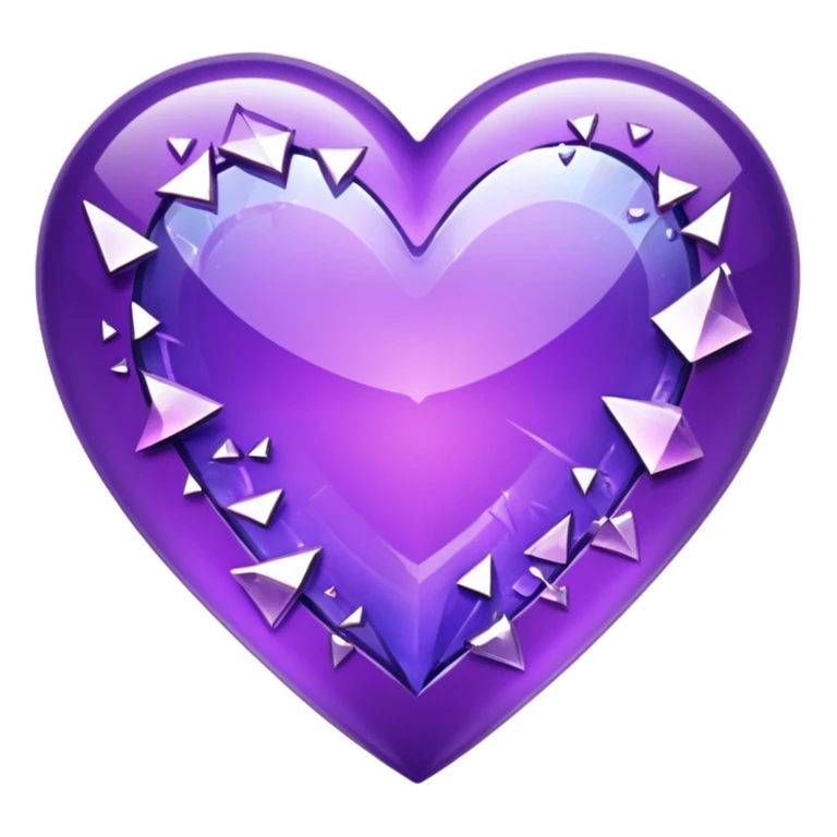 purple heart with a shattered glass effect emoji