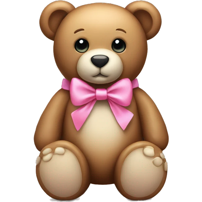 Ios teddy bear with pink bow emoji