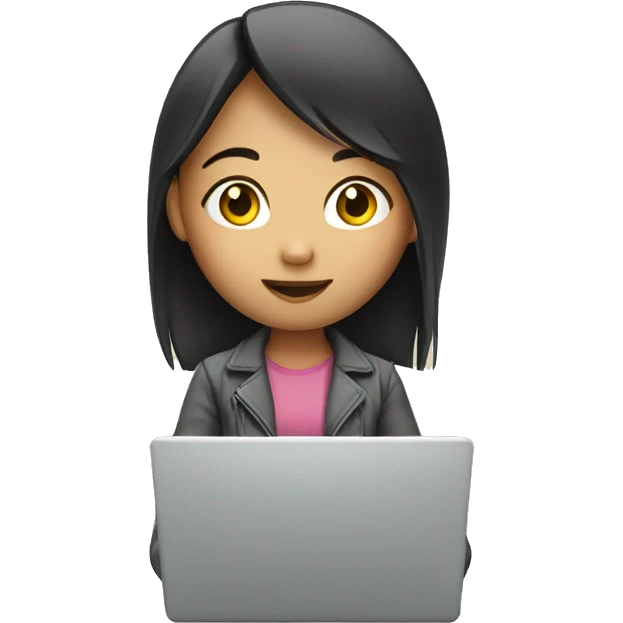 asian girl with laptop emoji