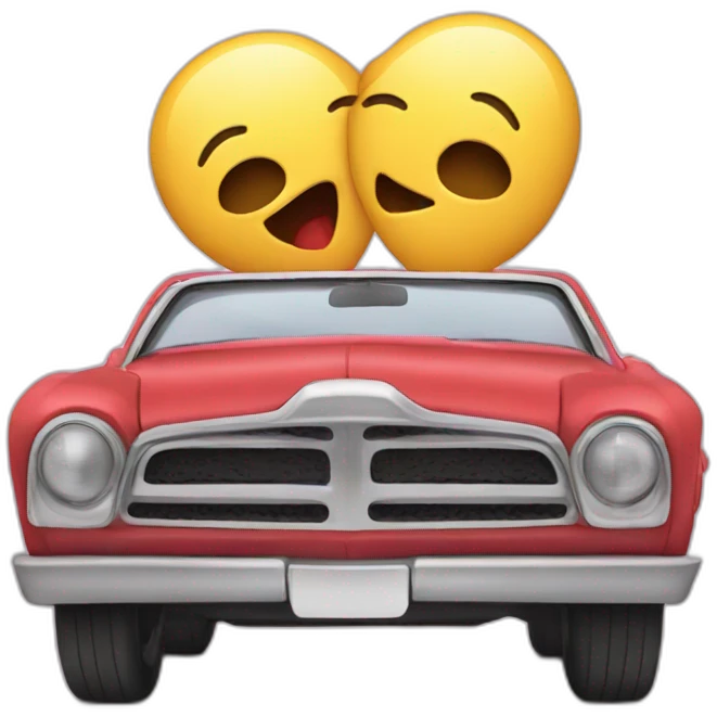 Car hug heart emoji