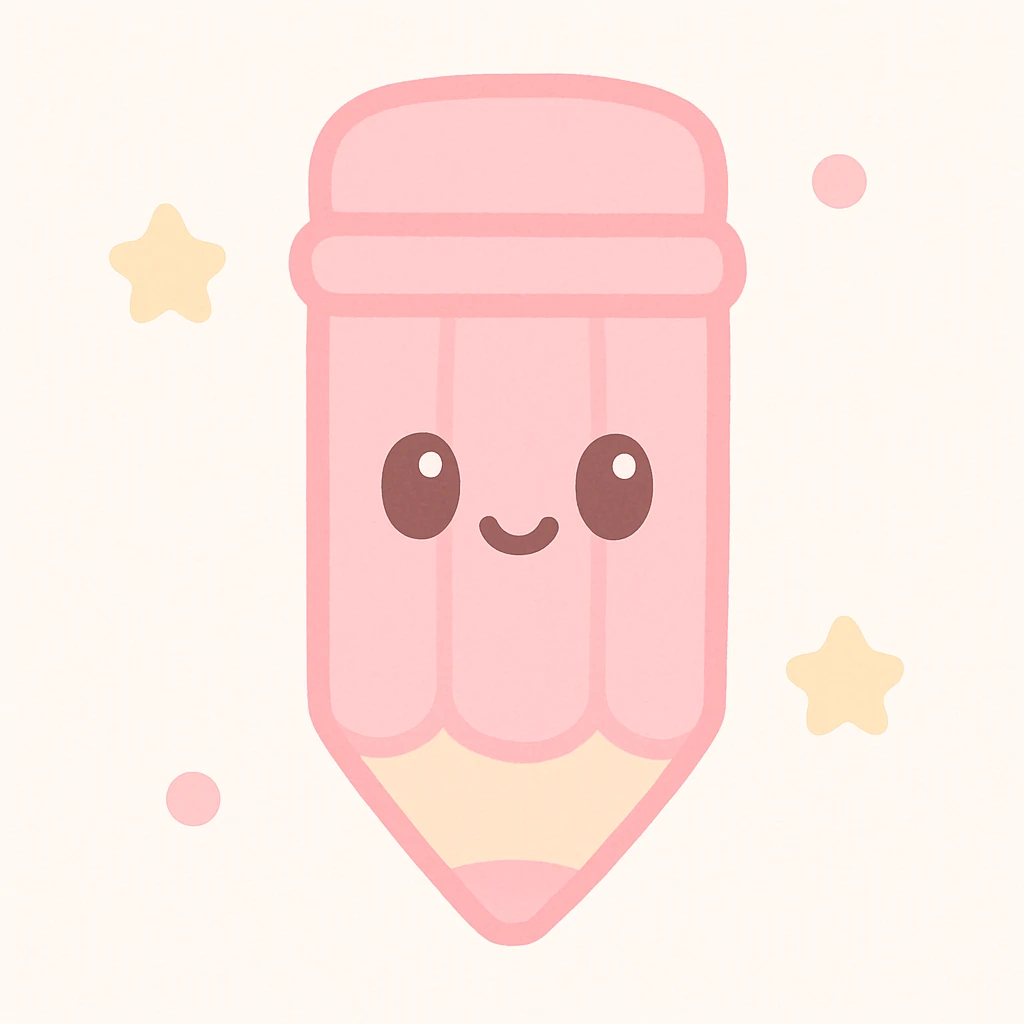 pink pencil emoji