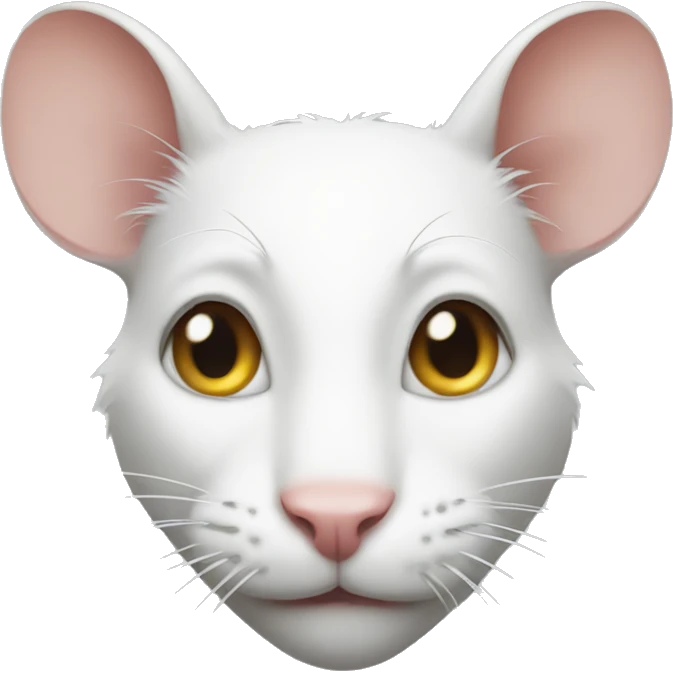 Rat wearing a white cat emoji