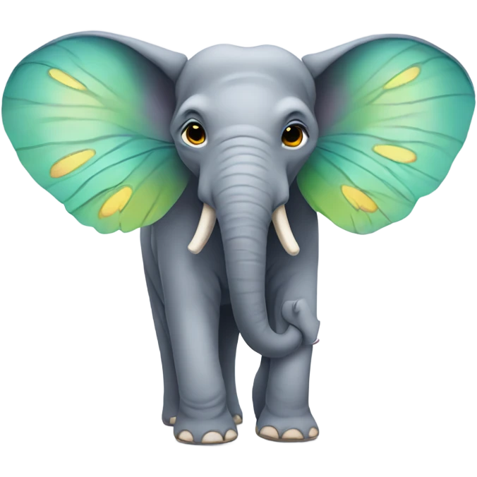 Elephant with butterfly wings emoji