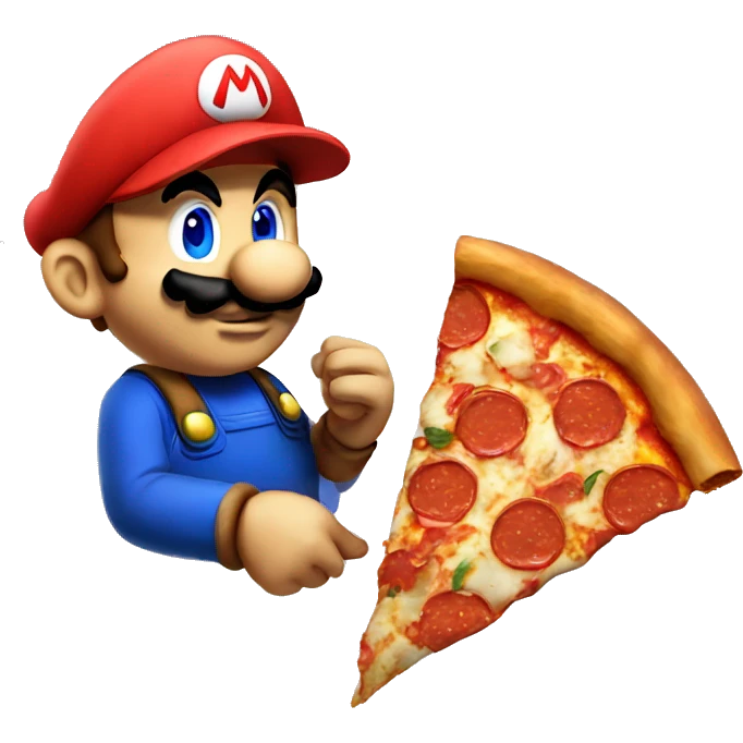Mario eating pizza emoji