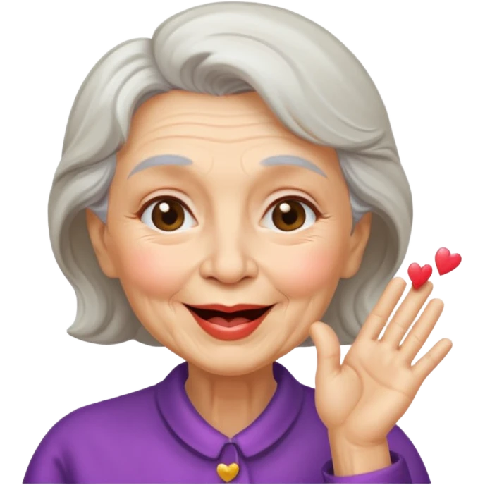 old woman blowing up a kiss  emoji