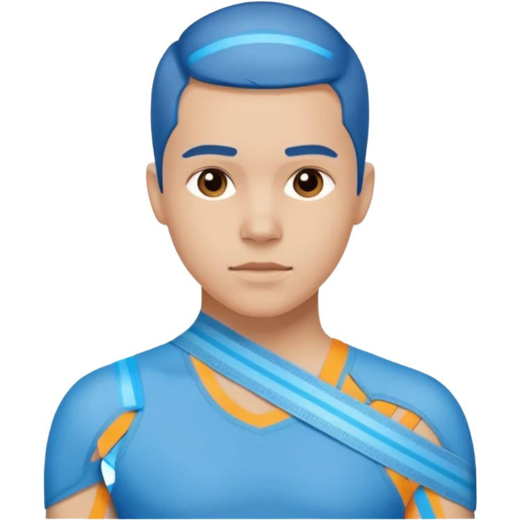 shoulder with kinesio tape (physiotherapy) just around sjoulder emoji