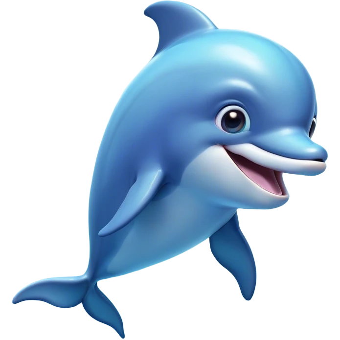 Cinematic Comical Dolphin Portrait Emoji, Head tilted dramatically with an exaggeratedly amused expression, featuring a smooth, dynamic body with wide, comically expressive eyes full of playful disbelief and a quirky, arched dorsal fin, Simplified yet hilariously expressive features, highly detailed, glowing with a slightly sassy oceanic glow, high shine, dramatic yet playful, stylized with an air of cheeky marine mischief, soft glowing outline, capturing the essence of a meme-worthy dolphin that looks ready to leap its way into viral fame! emoji