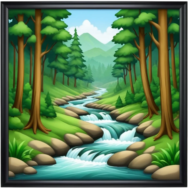 forest with a flowing river emoji