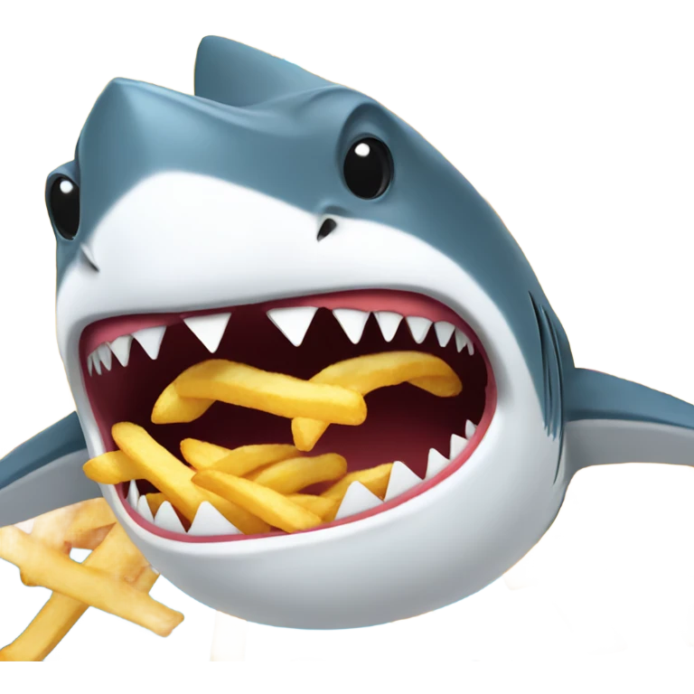 Shark eating fries emoji