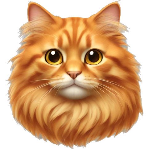 Very fluffy orange cat realistic emoji
