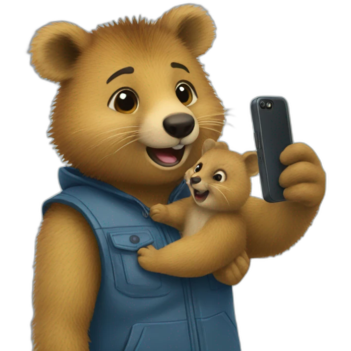 person taking selfie with quokka emoji