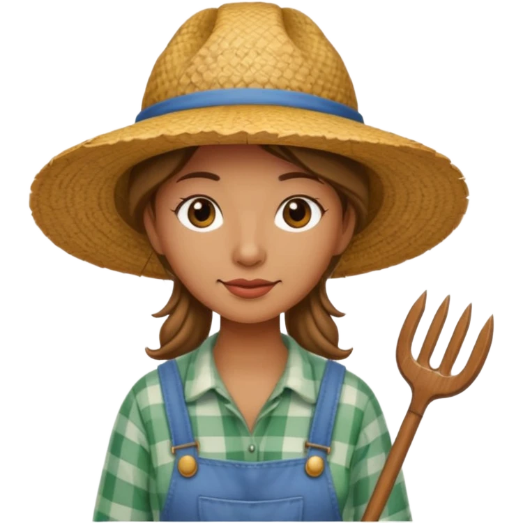 farmer woman with pitchfork emoji
