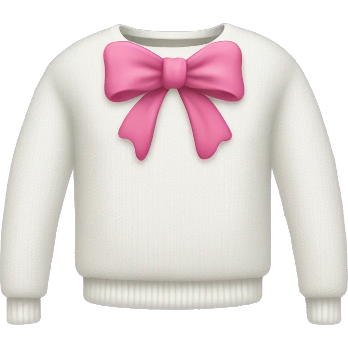 White sweater with a pink bow in the middle emoji