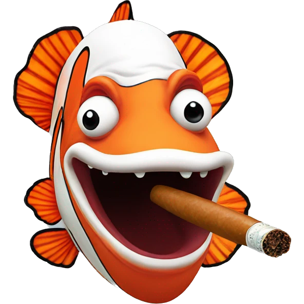 Clown Fish Smoking a Cigar emoji