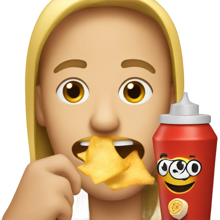 Ketchup eating chips  emoji