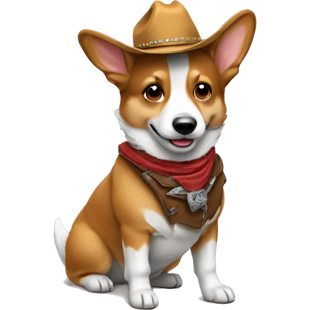 A cowboy corgi emoji