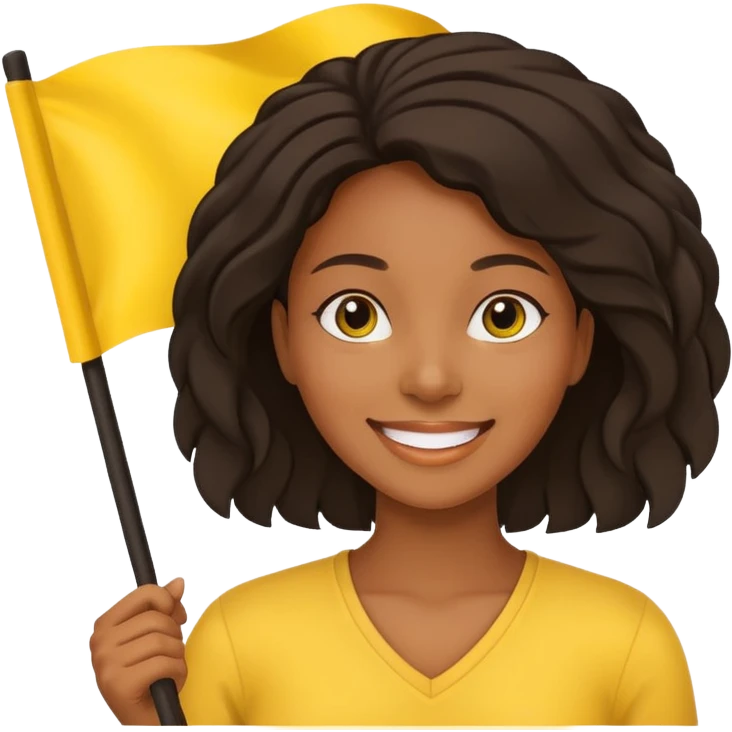 yellow  Flag holder black woman emoji