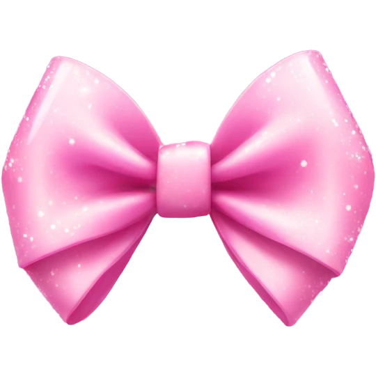 pretty pink bow with white sparkles emoji