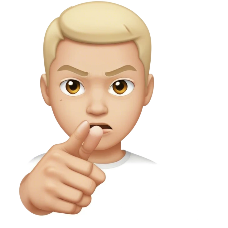 mean face with finger pointing  emoji