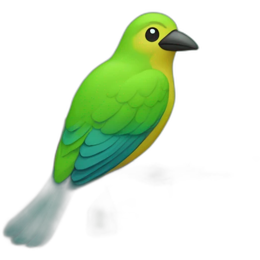 Bird on the green tree emoji