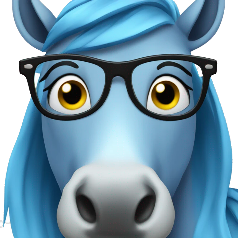 blue horse with glasses sales agent emoji