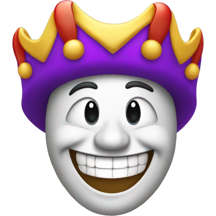jesters face with a hat laughing emoji
