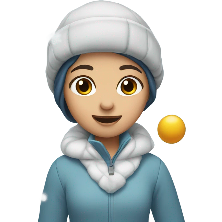 Girl throwing snowball emoji