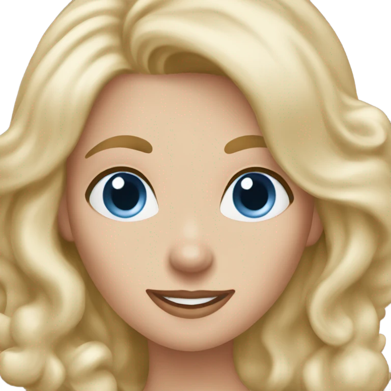blue eyed blonde lady waving with brown Cockapoos emoji