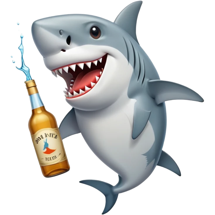 Shark drinking alcohol  emoji