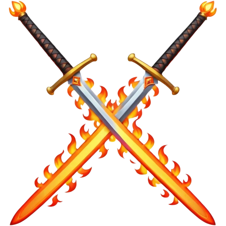 sword on fire crossed emoji