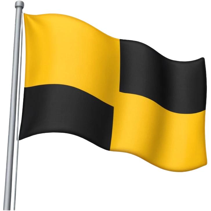 Flag tricolour up to down black yellow and white emoji