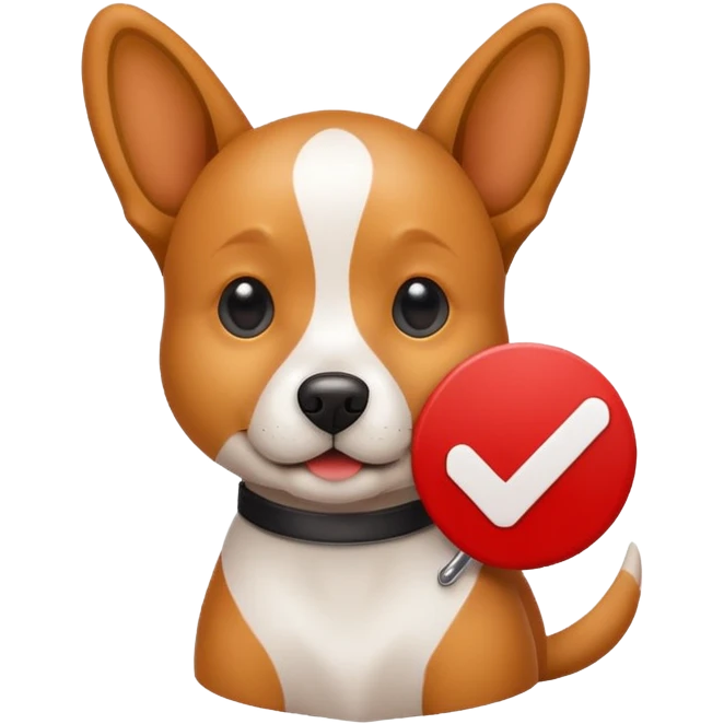 Dog check mark red emoji