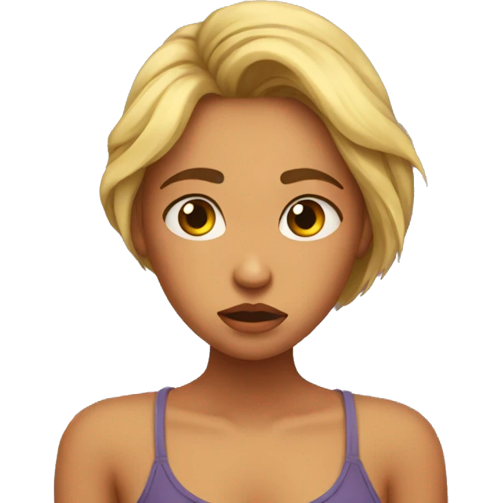 Annoyed girl in front of the mirror emoji