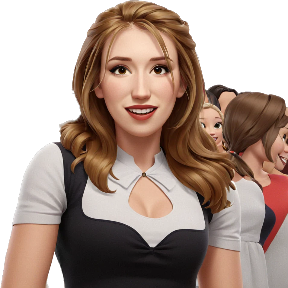 smiling girls in colorful dresses emoji