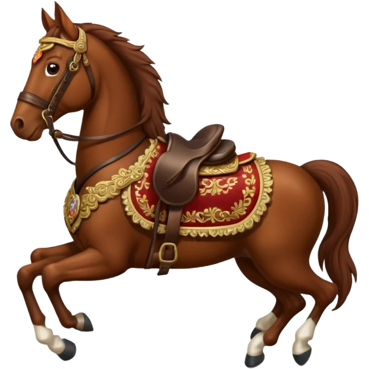 Horse with Cossack saddle emoji