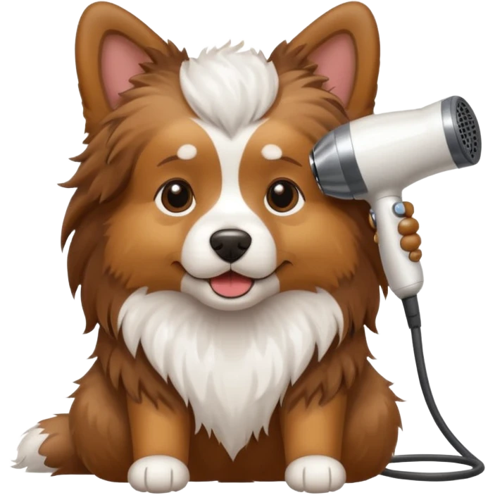 dog hair dryer emoji