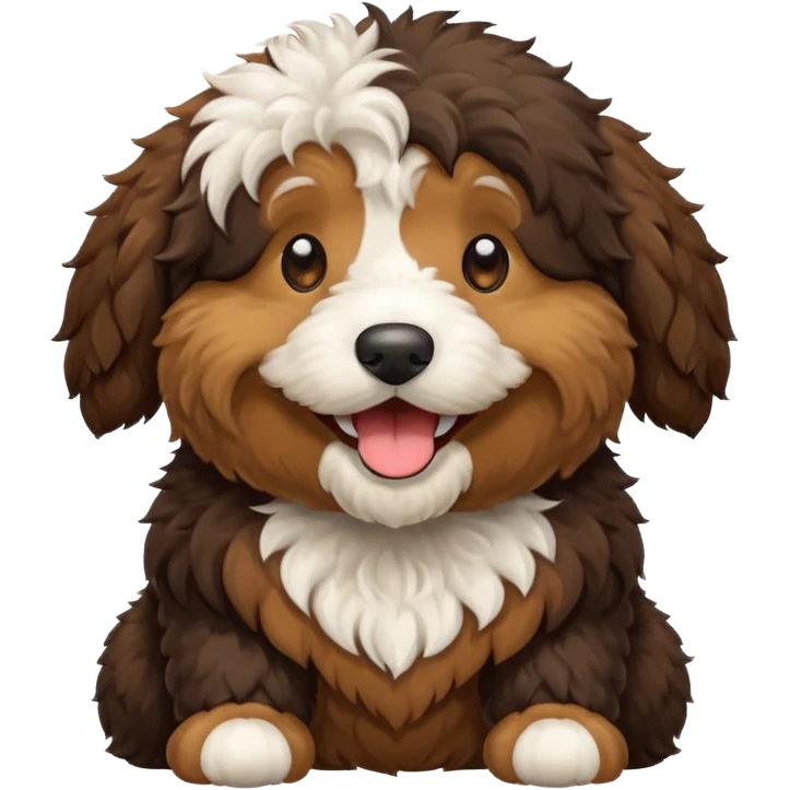 An excited bernedoodle emoji