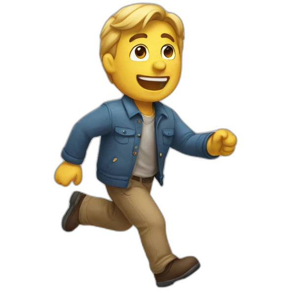 Arriving late but happy emoji