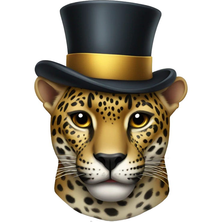 jaguar with top hat and monic emoji