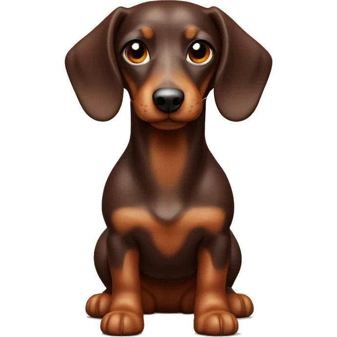 Chocolate and tan mini sausage dog emoji