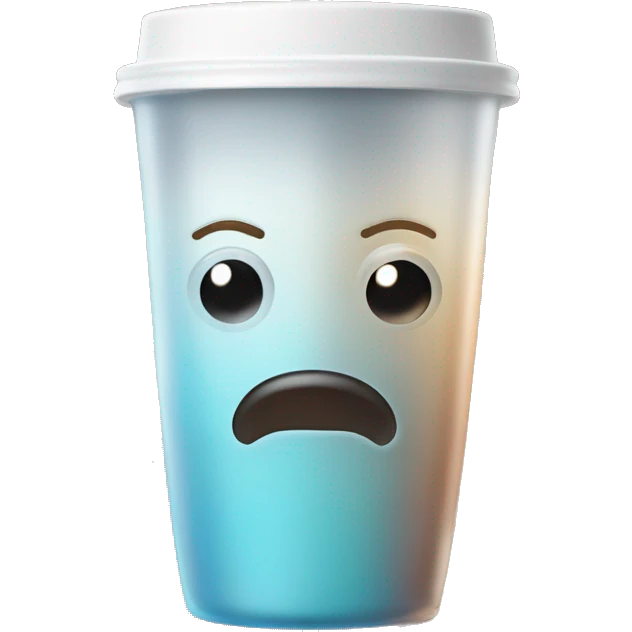 Coffee ice en vaso de vidrio rayado transparente con sorbete de vidrio tranparente emoji